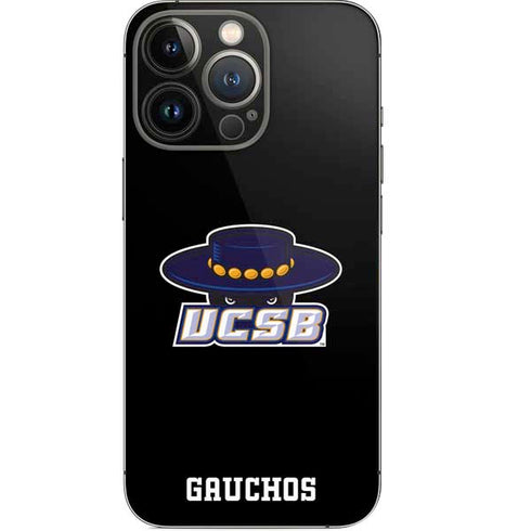 University of California-Santa Barbara UCSB Gauchos Black iPhone 14 Pro Skin