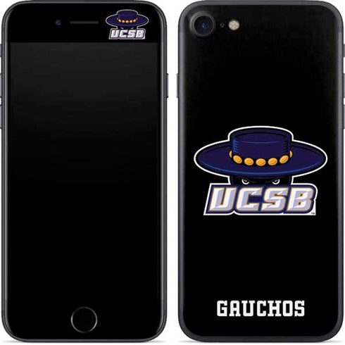 University of California-Santa Barbara UCSB Gauchos Black iPhone 7 Skin