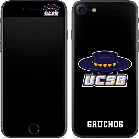 University of California-Santa Barbara UCSB Gauchos Black iPhone 8 Skin