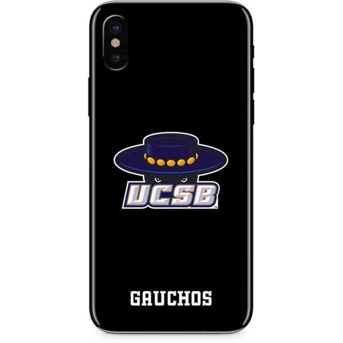 University of California-Santa Barbara UCSB Gauchos Black iPhone X Skin