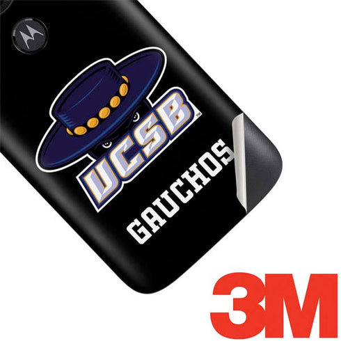 University of California-Santa Barbara UCSB Gauchos Black Moto E5 Play Skin