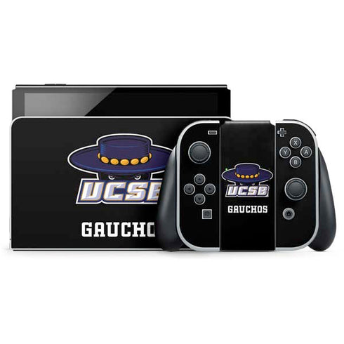 University of California-Santa Barbara UCSB Gauchos Black Nintendo Switch OLED (2021) Skin