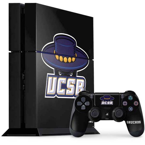 University of California-Santa Barbara UCSB Gauchos Black PS4 Console and Controller Bundle Skin