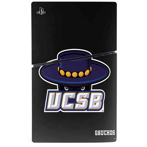 University of California-Santa Barbara UCSB Gauchos Black PS5 Slim Digital Edition Bundle Skin