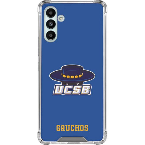 University of California-Santa Barbara UCSB Gauchos Blue Galaxy A13 5G Clear Case