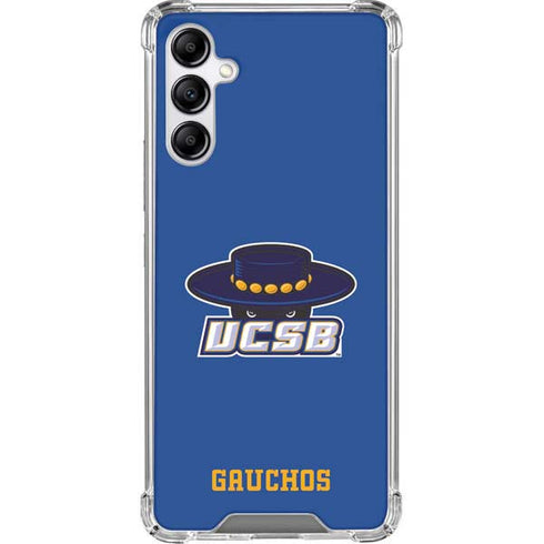 University of California-Santa Barbara UCSB Gauchos Blue Galaxy A14 5G Clear Case