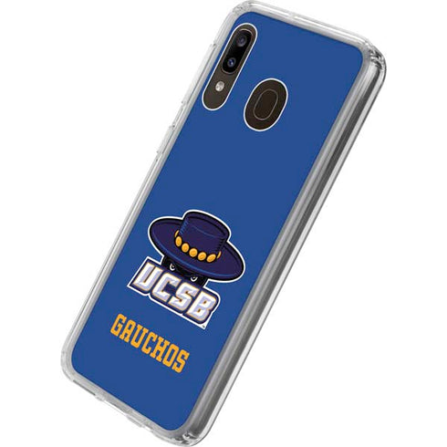 University of California-Santa Barbara UCSB Gauchos Blue Galaxy A20 Clear Case