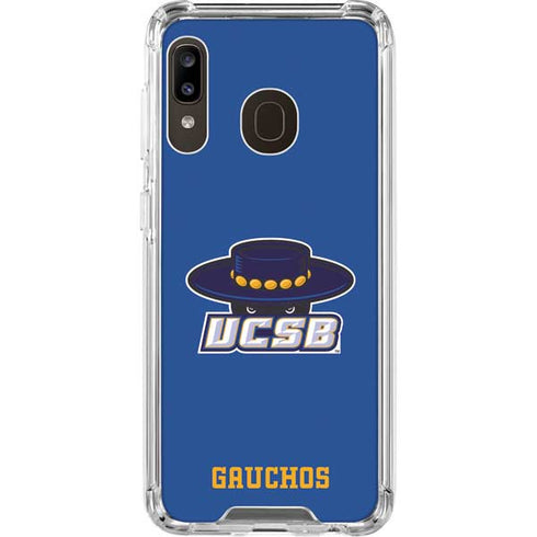 University of California-Santa Barbara UCSB Gauchos Blue Galaxy A30 Clear Case