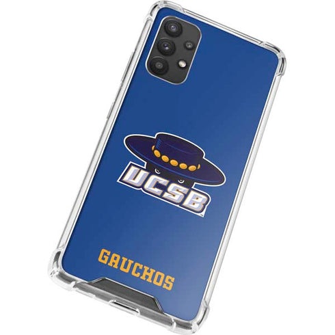 University of California-Santa Barbara UCSB Gauchos Blue Galaxy A32 5G Clear Case