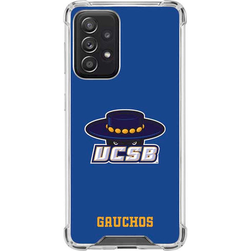 University of California-Santa Barbara UCSB Gauchos Blue Galaxy A52 5G Clear Case