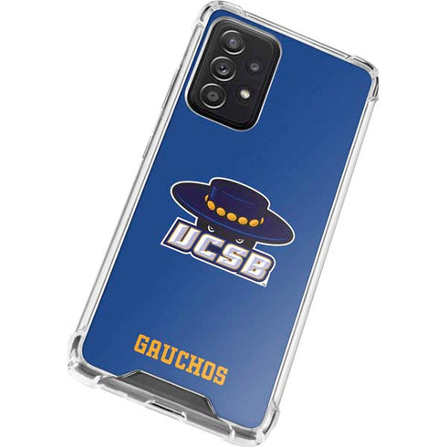 University of California-Santa Barbara UCSB Gauchos Blue Galaxy A52 5G Clear Case