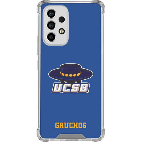 University of California-Santa Barbara UCSB Gauchos Blue Galaxy A53 5G Clear Case