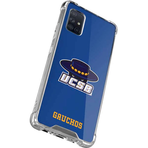 University of California-Santa Barbara UCSB Gauchos Blue Galaxy A71 5G Clear Case