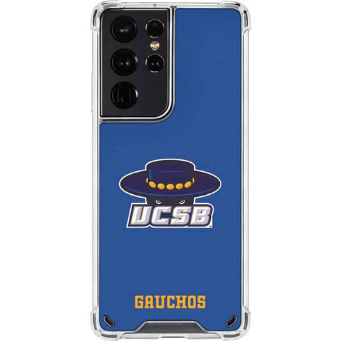 University of California-Santa Barbara UCSB Gauchos Blue Galaxy S21 Ultra 5G Clear Case