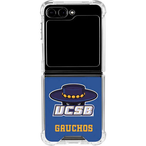 University of California-Santa Barbara UCSB Gauchos Blue Galaxy Z Flip5 5G Clear Case
