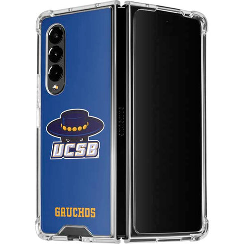 University of California-Santa Barbara UCSB Gauchos Blue Galaxy Z Fold4 5G Clear Case
