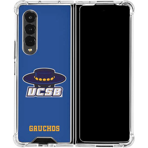 University of California-Santa Barbara UCSB Gauchos Blue Galaxy Z Fold4 5G Clear Case