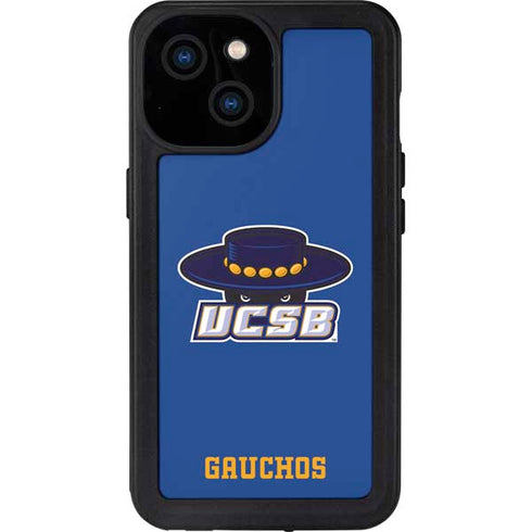 University of California-Santa Barbara UCSB Gauchos Blue iPhone 13 Mini Waterproof Case