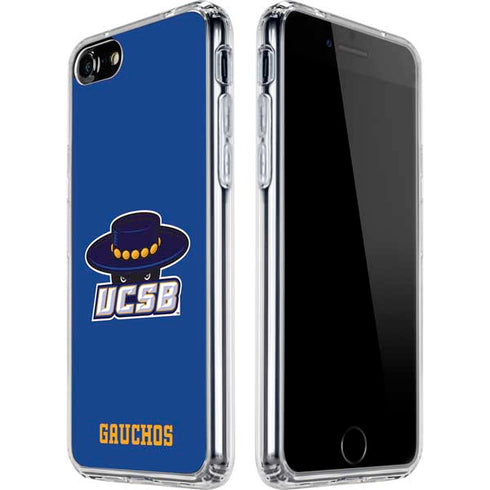 University of California-Santa Barbara UCSB Gauchos Blue iPhone SE (2nd & 3rd Gen) Clear Case