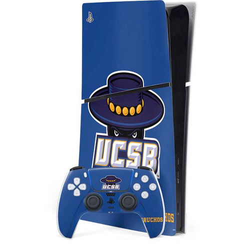 University of California-Santa Barbara UCSB Gauchos Blue PS5 Slim Digital Edition Bundle Skin