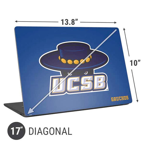 University of California-Santa Barbara UCSB Gauchos Blue Universal Laptop 17in (13.8 x 10in) Skin