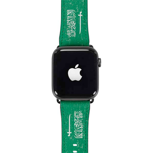 Saudi Arabia Flag Distressed Apple Watch Band 42-44mm