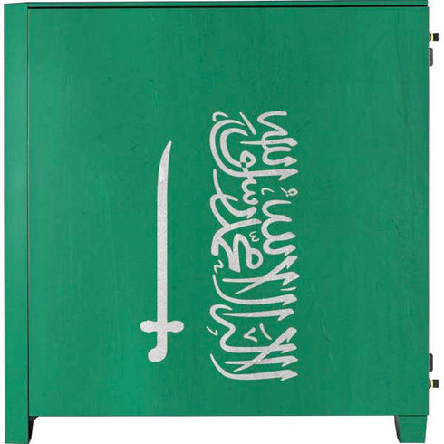 Saudi Arabia Flag Distressed Corsair 4000D Tempered Glass Mid-Tower ATX Case Skin