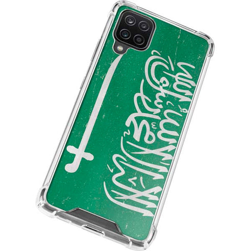 Saudi Arabia Flag Distressed Galaxy A12 Clear Case