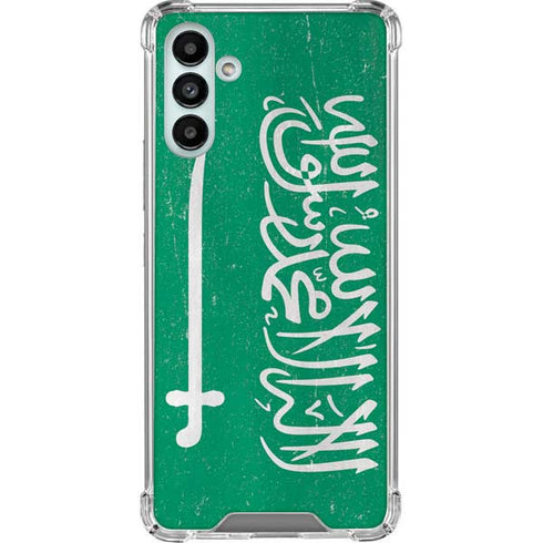 Saudi Arabia Flag Distressed Galaxy A13 5G Clear Case