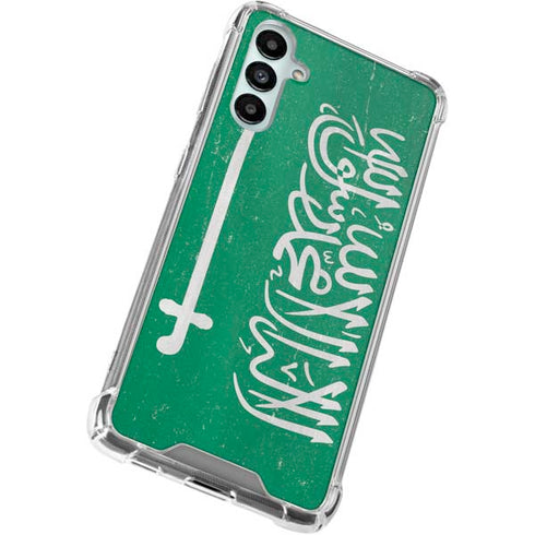 Saudi Arabia Flag Distressed Galaxy A15 5G Clear Case