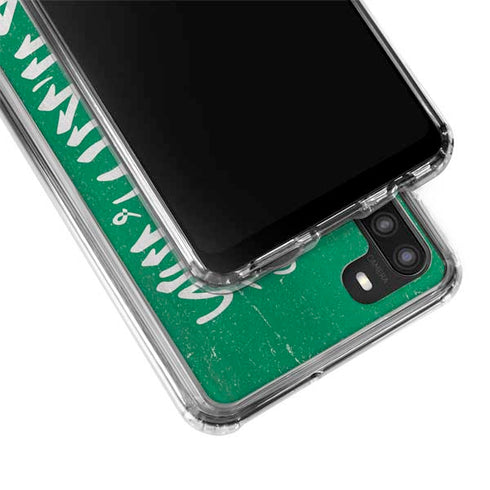 Saudi Arabia Flag Distressed Galaxy A21 Clear Case