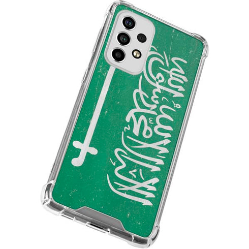 Saudi Arabia Flag Distressed Galaxy A33 5G Clear Case