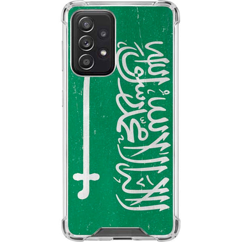 Saudi Arabia Flag Distressed Galaxy A52 5G Clear Case