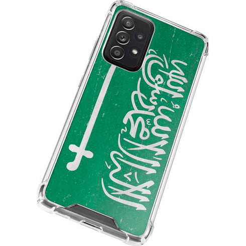 Saudi Arabia Flag Distressed Galaxy A52 5G Clear Case