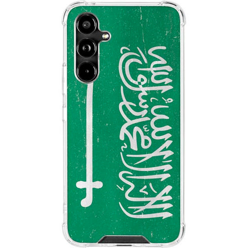 Saudi Arabia Flag Distressed Galaxy A54 5G Clear Case