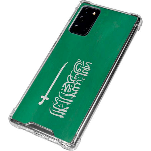 Saudi Arabia Flag Distressed Galaxy Note20 5G Clear Case