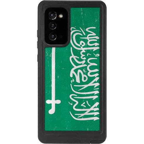 Saudi Arabia Flag Distressed Galaxy Note20 5G Waterproof Case