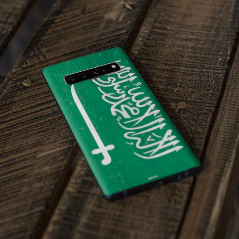 Saudi Arabia Flag Distressed Galaxy S10 Plus Skin