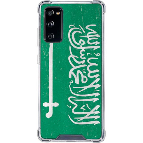 Saudi Arabia Flag Distressed Galaxy S20 FE Clear Case