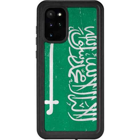 Saudi Arabia Flag Distressed Galaxy S20 Plus Waterproof Case