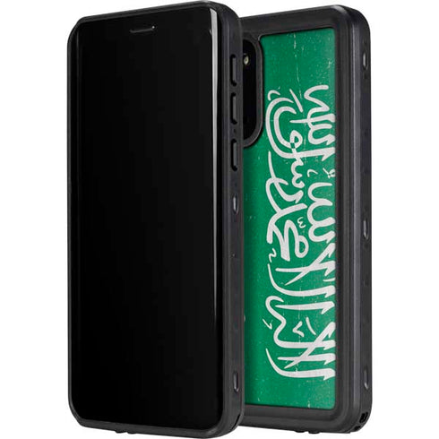 Saudi Arabia Flag Distressed Galaxy S20 Plus Waterproof Case