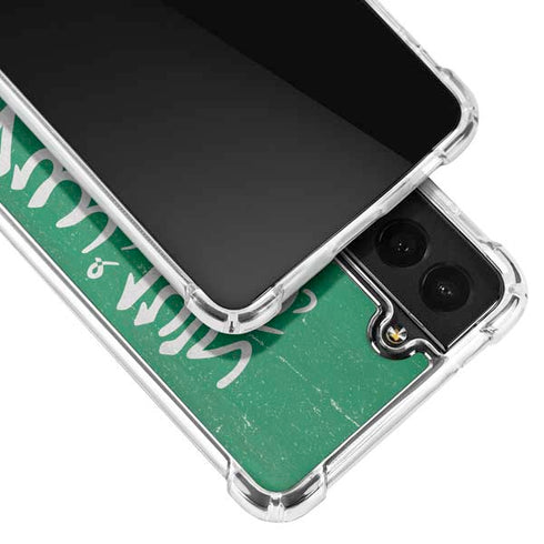 Saudi Arabia Flag Distressed Galaxy S21 Plus 5G Clear Case
