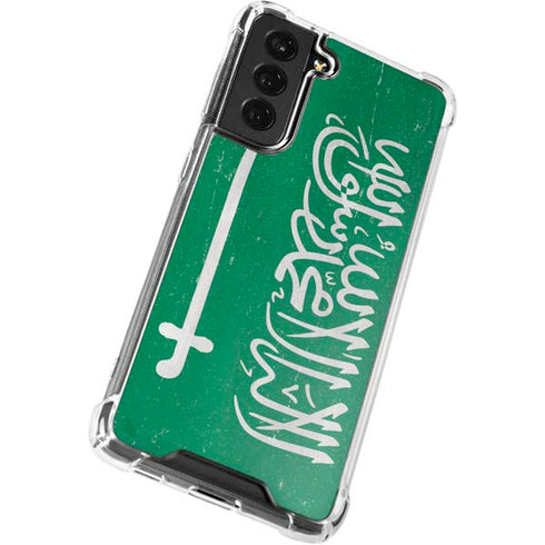 Saudi Arabia Flag Distressed Galaxy S22 Clear Case