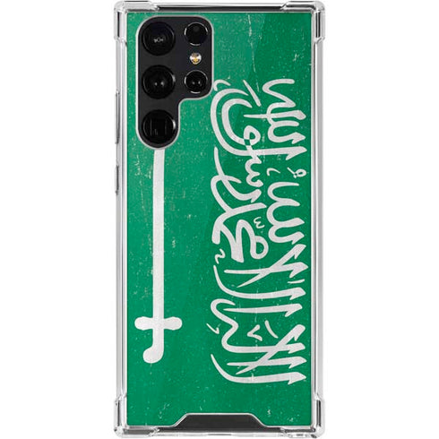 Saudi Arabia Flag Distressed Galaxy S22 Ultra Clear Case