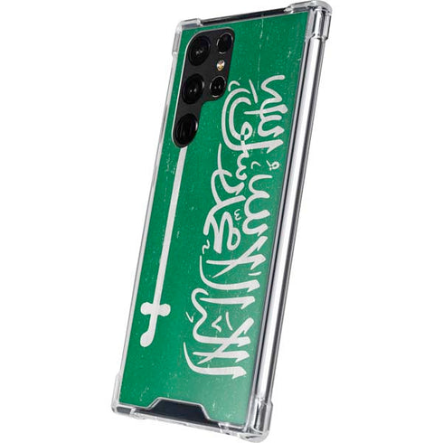 Saudi Arabia Flag Distressed Galaxy S22 Ultra Clear Case