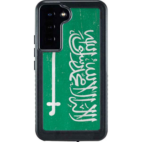 Saudi Arabia Flag Distressed Galaxy S23 Plus Waterproof Case