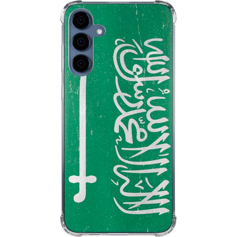 Saudi Arabia Flag Distressed Galaxy S24 Clear Case