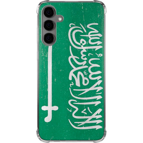 Saudi Arabia Flag Distressed Galaxy S24 Plus Clear Case