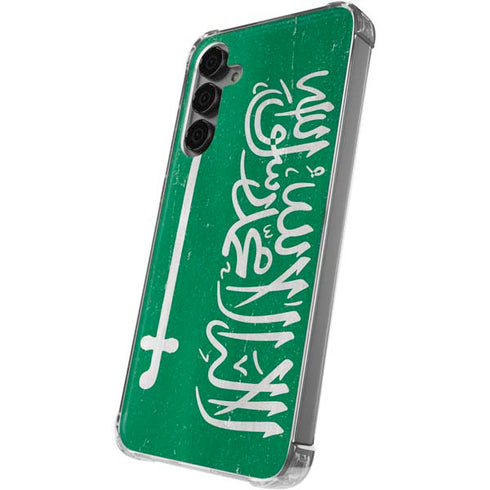 Saudi Arabia Flag Distressed Galaxy S24 Plus Clear Case