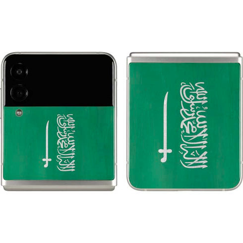 Saudi Arabia Flag Distressed Galaxy Z Flip3 5G Skin